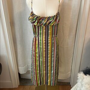 J. Crew Multicolor Striped Silk Women's Dress